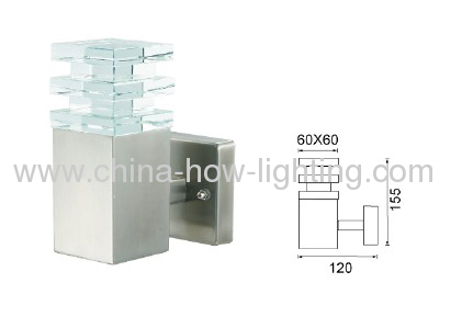 Surface Mounted LED Wall Lamp IP44 Crystal Diffuser with Steel Stainless Body using Epistar Chips