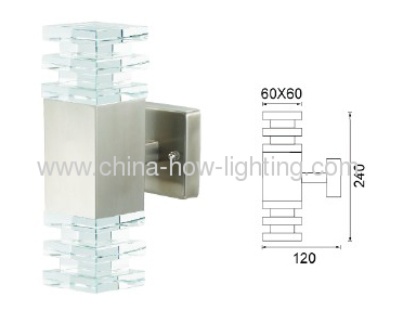 Up-Down SidesLED Wall Lamp IP44 Crystal Diffuser with Steel Stainless Body using Epistar Chips