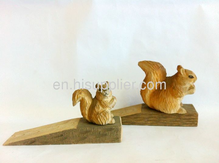 2013 wooden carving animal door stop