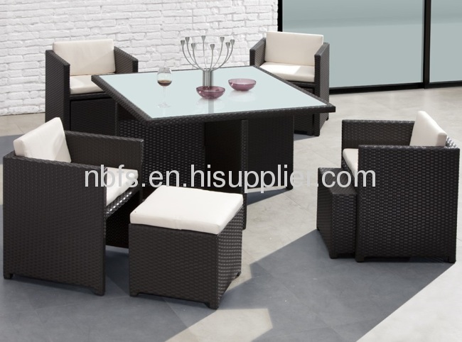 Patio Garden Furniture Aluminium Dinning Table And Chair Sets