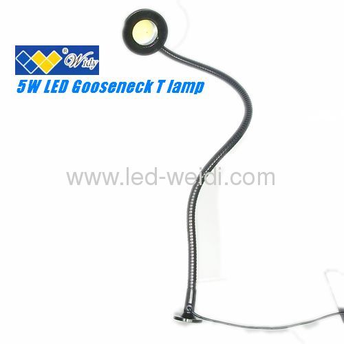 5w lexible arm machine light with T screw base