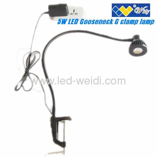 5W 120V FLEXIBLE CLAMP-ON LED LIGHT GOOSENECK LAMP DESK LED WORK TASK LAMP