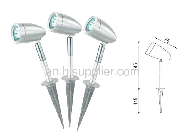 Plug-in LED Garden Lamp IP44 Glass Diffuser Aluminium Head Stainless Steel Body 