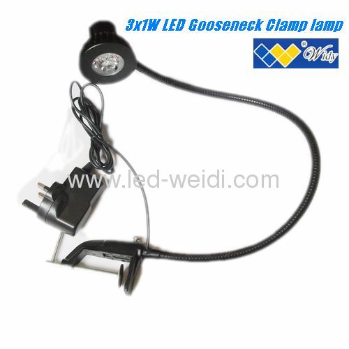 3X1W LED LAMP clamp flexible gooseneck light fixture led task lighting work lamp