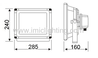 High lumen 50W COB LED Floodlight with beam angle 60°