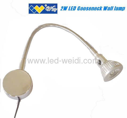 Stainless steel flexible 12V or 220V LED hotel wall/bedside light