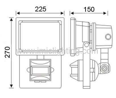 30W COB Aluminium Die-casting LED Flood Light with PIR sensor