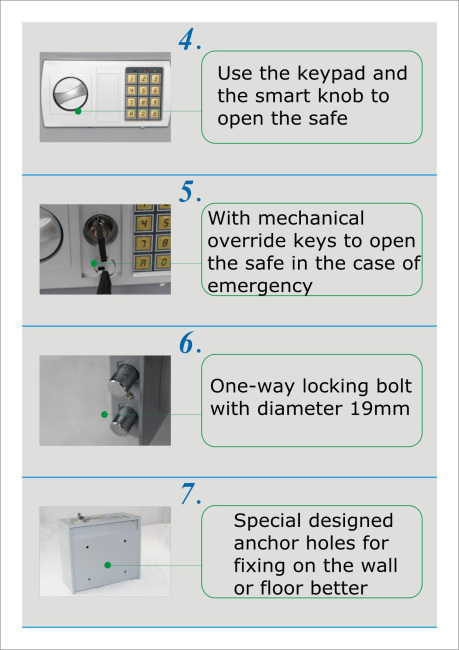 electronic combination lock for safe as digital safety box with knob