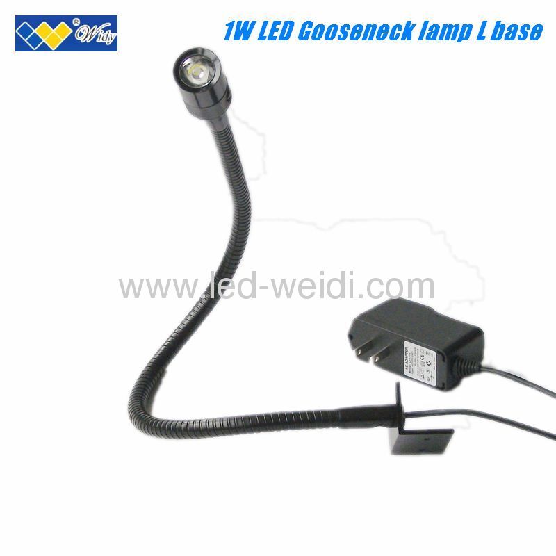 Black Metal 1w 3000K warm white Epistar LED wall gooseneck flexible arm lights L base 120V with US plug