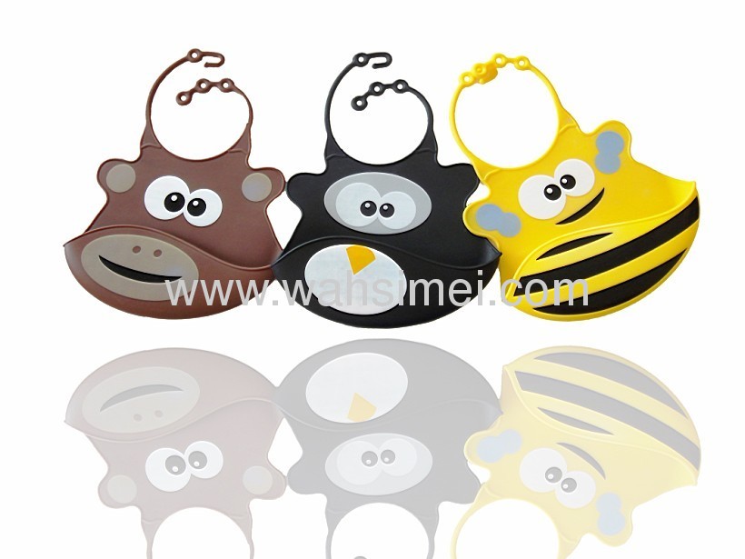 Food grade silicone aninaml shape baby bibs