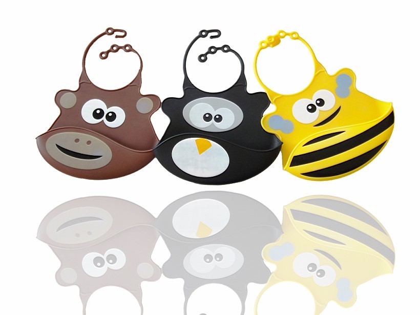 Easy washable ctue aninaml shape Silicone Baby Bibs For Lovely Baby