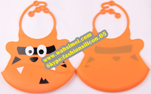 Fashionable And Eco-friendly lovely silicon baby bib