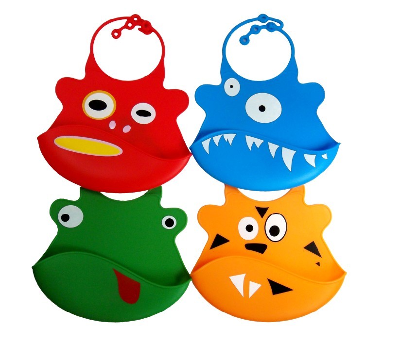 Hot sell Cute cartoon silicone baby bibs