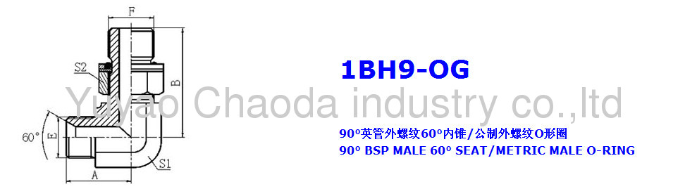 90° ELBOW BSP MALE 60° SEAT /METRIC MALE L-SERIES ISO 6149-3