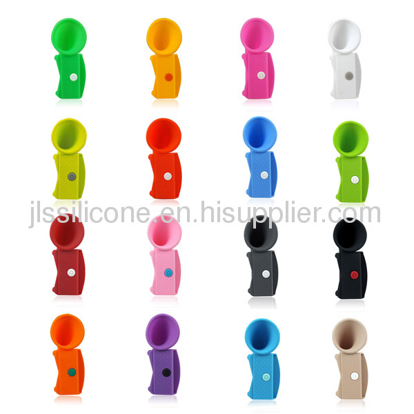 Colors Wireless Rubber Silicone Horn Amplifier Speaker Dock Stand For iPhone 5G