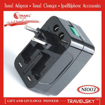 2013 Hot Sale Travel Adaptor with Surge Protector/Safety in Use for 150 Countries Travelling(NT002)