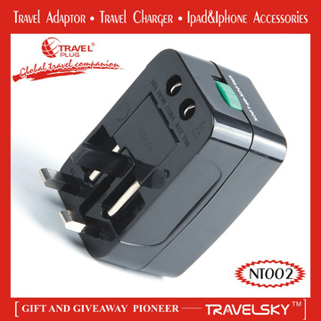 2013 Hot Sale Travel Adaptor with Surge Protector/Safety in Use for 150 Countries Travelling(NT002)