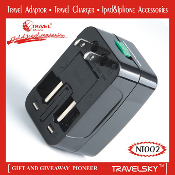 2013 Hot Sale Travel Adaptor with Surge Protector/Safety in Use for 150 Countries Travelling(NT002)