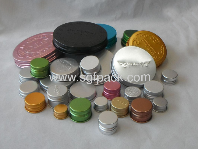 28/410 Aluminum cap cosmetic package aluminum lid gold color aluminum container