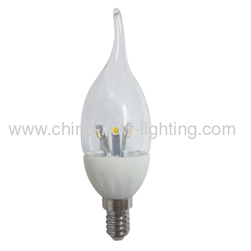 3W Clear Candle-Flame LED Ceramic Bulb SMD Chips Dimmable Available