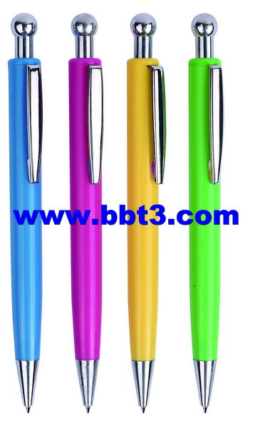 Promotional ballpoint pen with solid color barrel