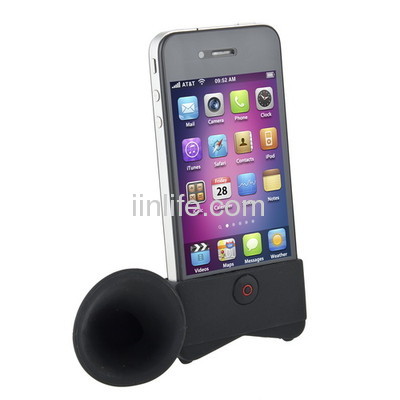 For Apple iPhone 4 4S Portable Silicone Horn Stand Audio Dock Amplifier Speaker