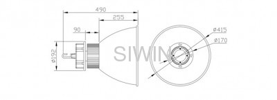 45° LED high bay light fixture Bridgelux Chips Mean well driver