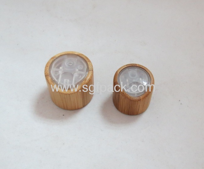 disc top cap bamboo cap 20/410 cap 24/410 cap lotion bottle cap cosmetic container bamboo package