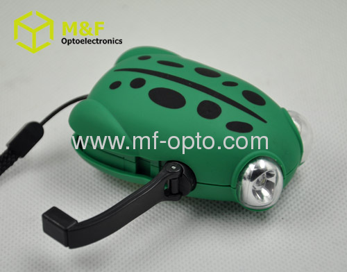 2LED small frog shaped dynamo torch light 