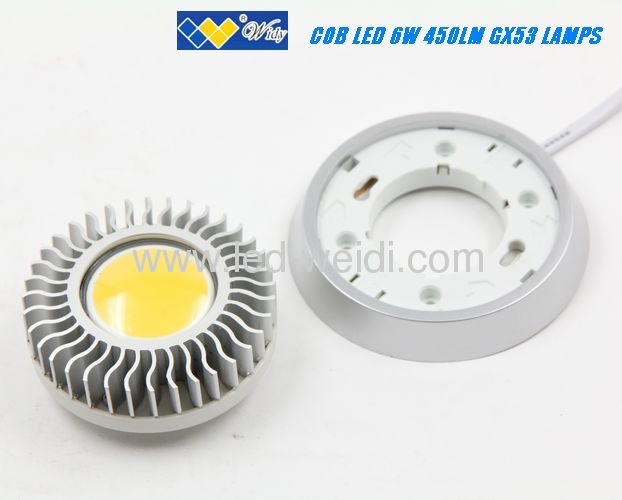 6W Dimmable 230v/110v gx53 led downlight cabinet led