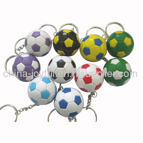 PVC Leatheroid Soccer Keychain