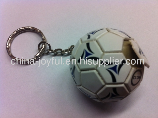 PVC Leatheroid Soccer Keychain