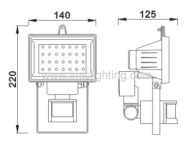 Sensor wall mounting LED projector with 28pcs LED