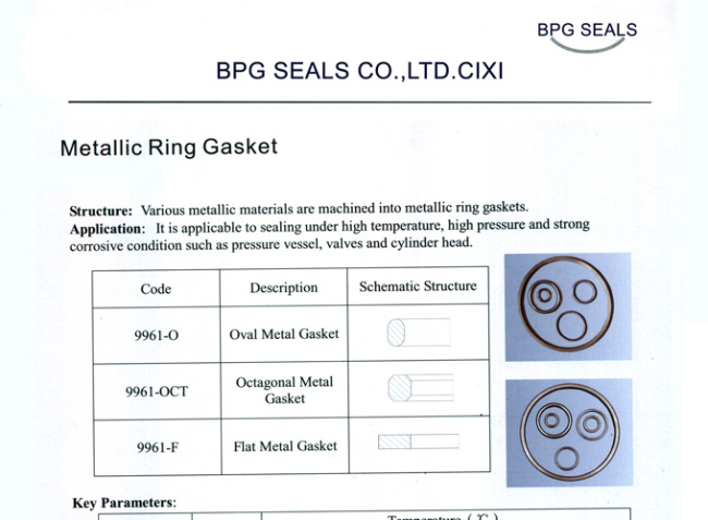 [BPG SEALS] metallic joint ring gasket