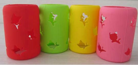 colorful eco-friendly silicone feeding baby bottle with cover