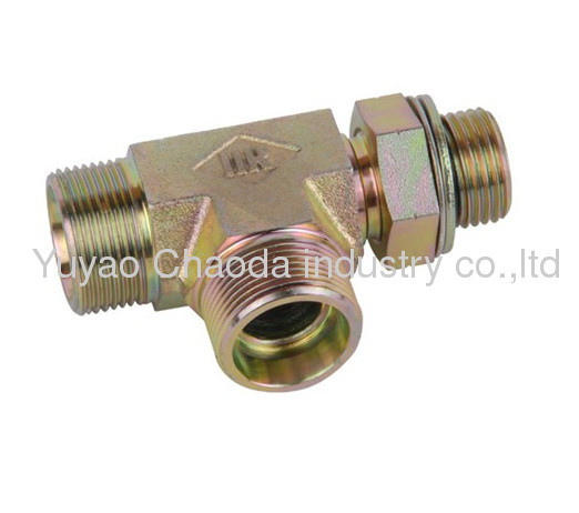 UN/UNF THREAD ADJUSTABLE STUD END WITH O-RING SEALING RUN TEE