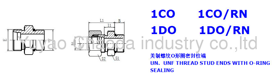 UN/UNF THREAD STUD ENDS WITH O-RING SEALING ISO11926