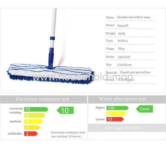 2 in 1 Mop Microfiber and Chenille Double-Sided Home Cleaning Device