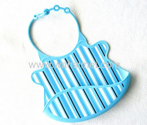 Anti-Bacterial waterproof easyclean silicone baby bib for Promotion