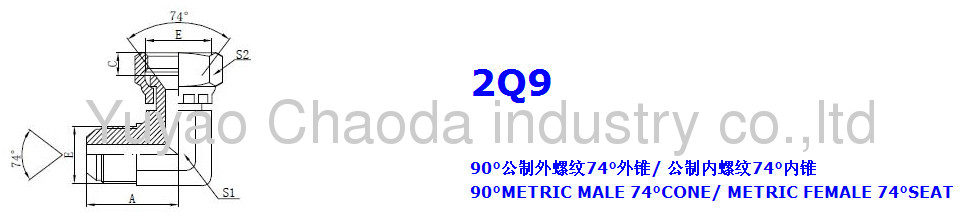 METRIC MALE 74° CONE/METRIC FEMALE 74° SEAT