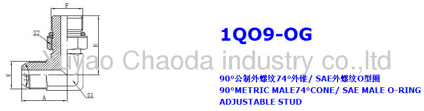 90° ELBOWMETRIC MALE 74°CONE/SAE O-RING BOSS L-SERIES ISO 11926-3