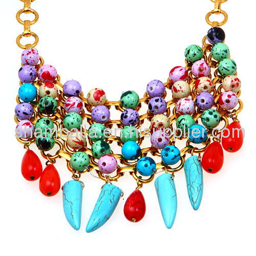 2013 NEW Ladies Colorful Beaded Necklace Statement Costume Jewelry