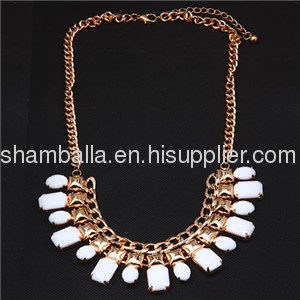 Chunky Chain White Resin Choker Bib Costume Jewelry Necklace Wholesale