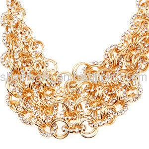 Fashion 2013 Ladies Costume Jewelry Ladies Necklace in Crystal Chunky Chain Wholesale