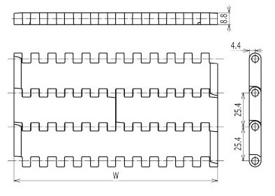 Flat top modular conveyor chains (RW-FTQNB)