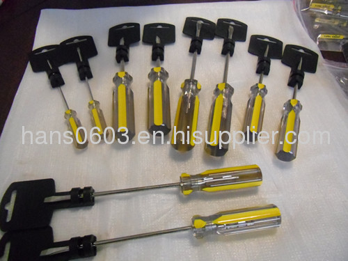 Yellow color strip Acetate handle screwdriver