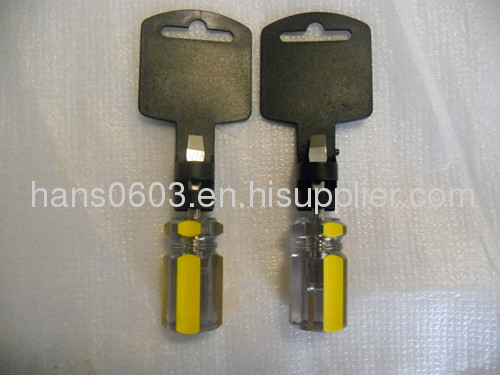Yellow color strip Acetate handle screwdriver