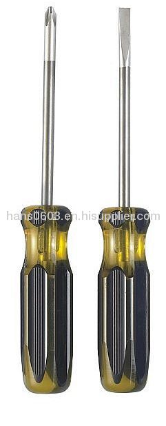 Dark brown acetate handle screwdrivers