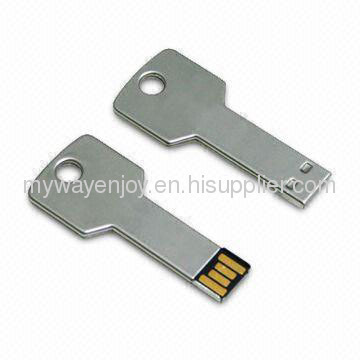 16GB Silver metal key shape usb memory stick with free logo