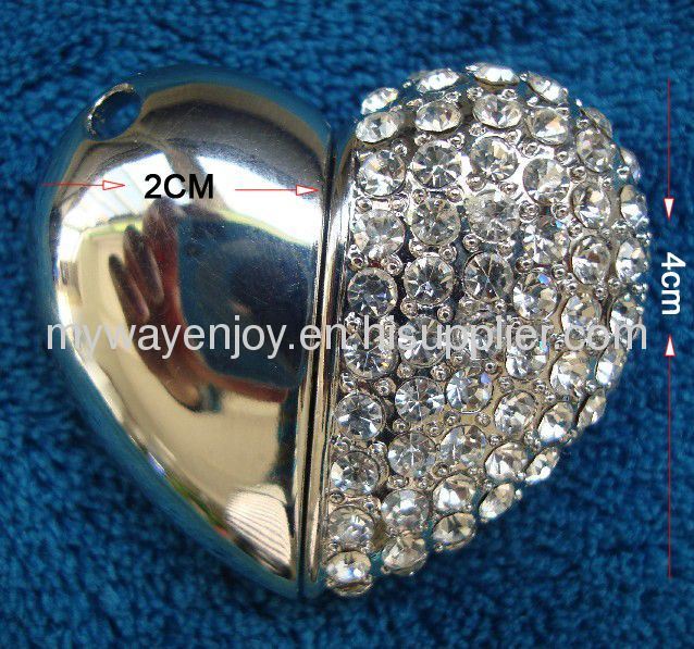 Wedding gifts diamond heart shape usb flash drive,heart pendrive